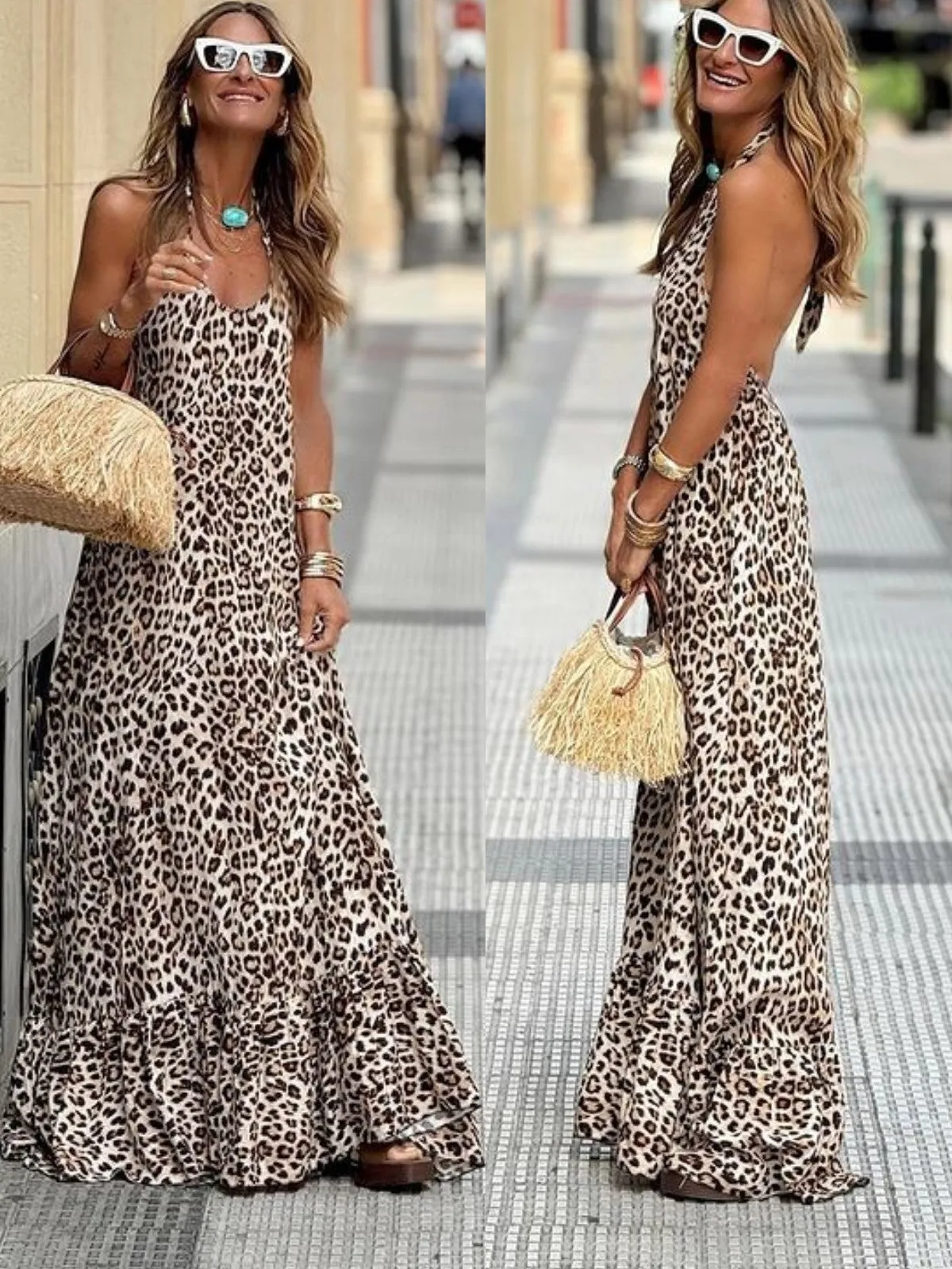 Mary™ - Womens Leopard Print Dress