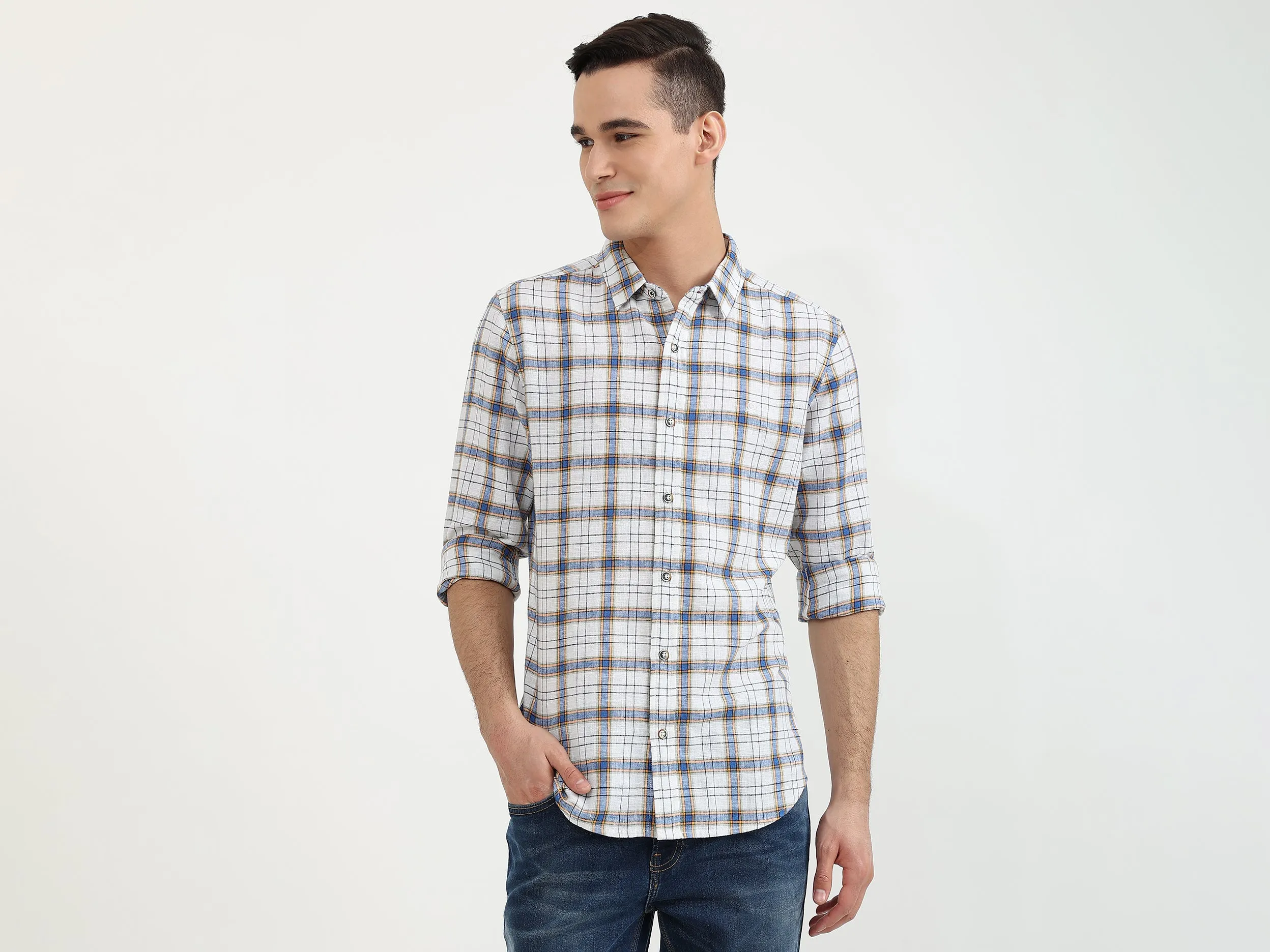 Mens Slim Fit Check Shirt