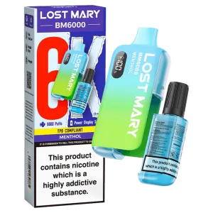 MENTHOL - LOST MARY BM6000 DISPOSABLE VAPE - 20MG(2%)