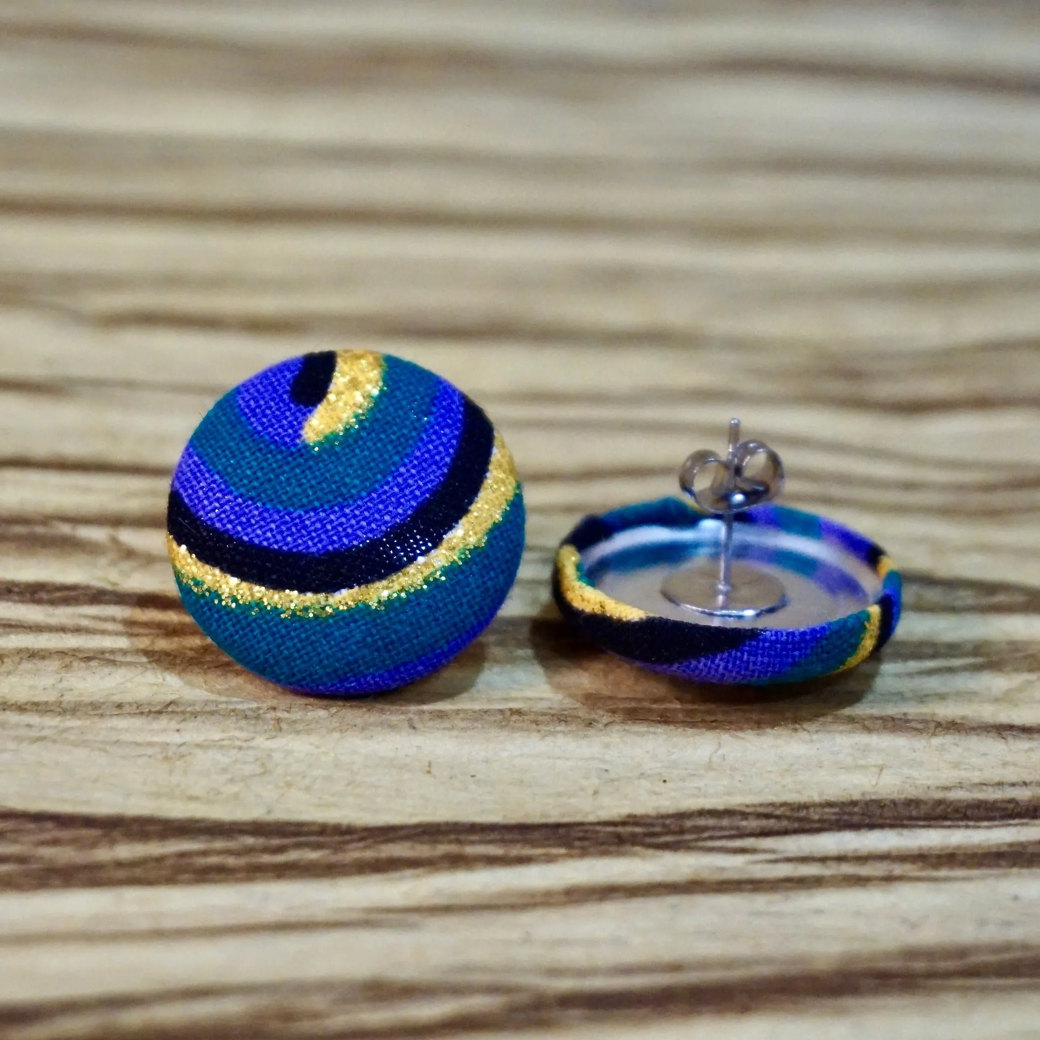 Miyaki Ankara Fabric Stud Earrings