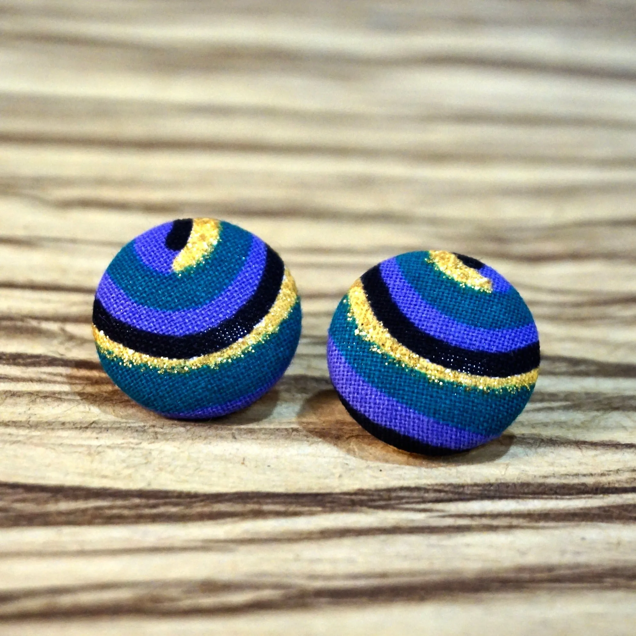 Miyaki Ankara Fabric Stud Earrings