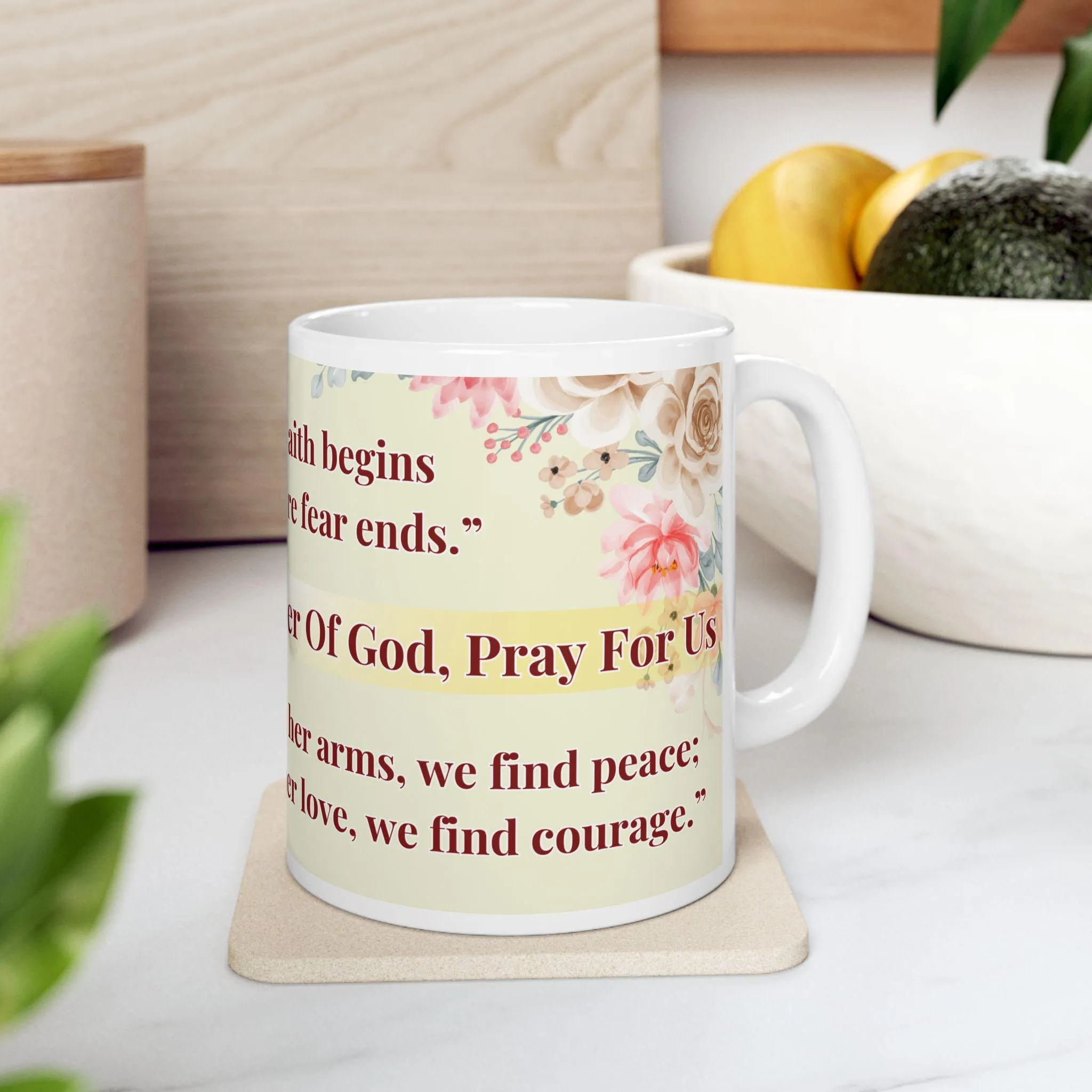 Modern St. Theotokos Icon Mug - Orthodox Christian Ceramic Mug