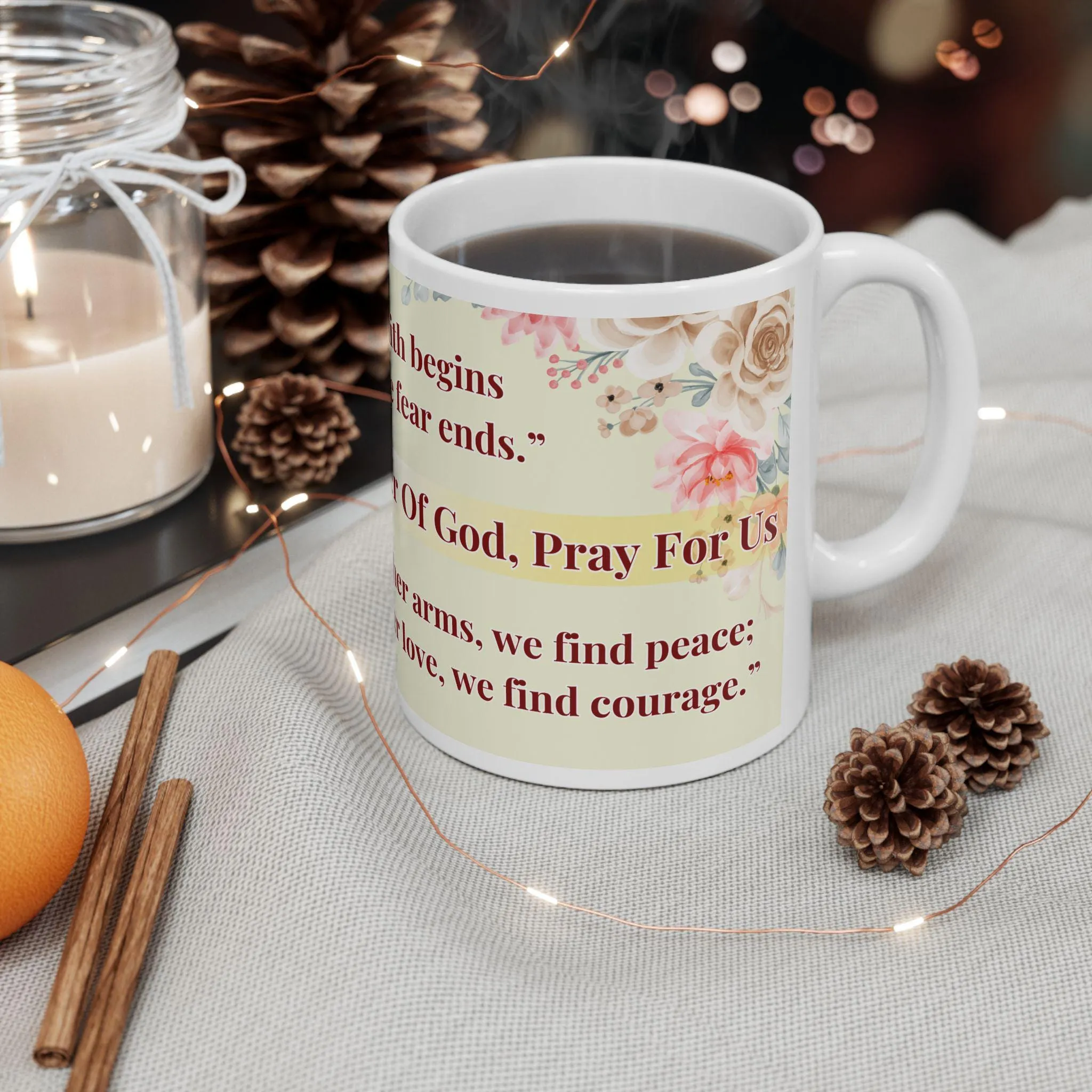 Modern St. Theotokos Icon Mug - Orthodox Christian Ceramic Mug