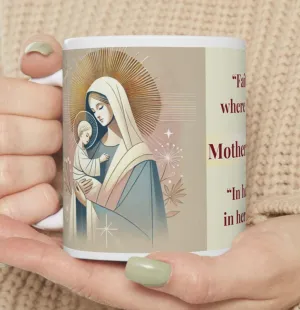 Modern St. Theotokos Icon Mug - Orthodox Christian Ceramic Mug