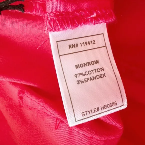 Monrow Poplin Paperbag Waist Shorts in Fire Coral Pink | NWT