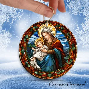 Mother Mary and Baby Jesus Ceramic Ornament 53-73