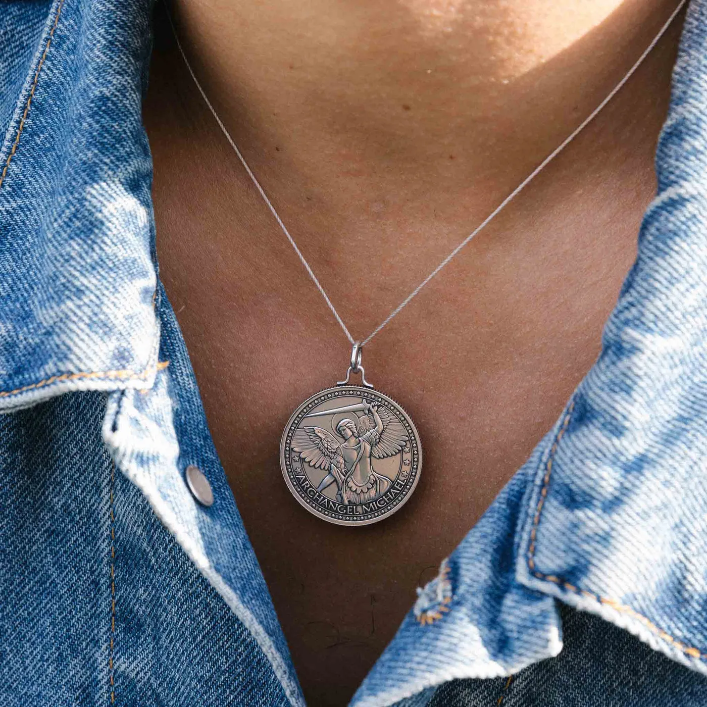 Mother Mary   Archangel Michael Protection Necklace