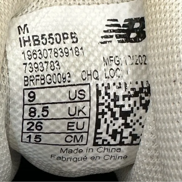 New Balance Kids’ 550 Sneaker Size 9