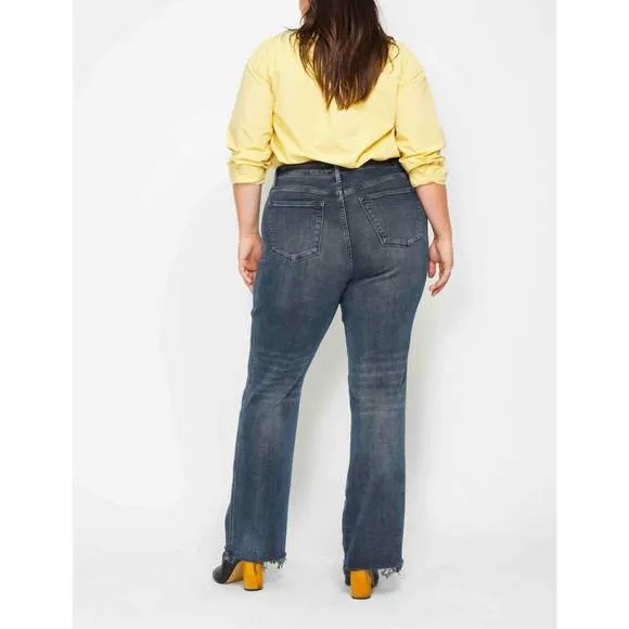 NEW JUDY BLUE high waist button fly straight denim jeans in blue