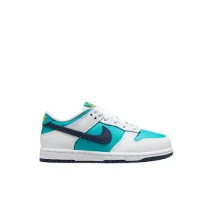 NEW NIKE kids' dunk low shoes in dusty cactus/thunder blue/white