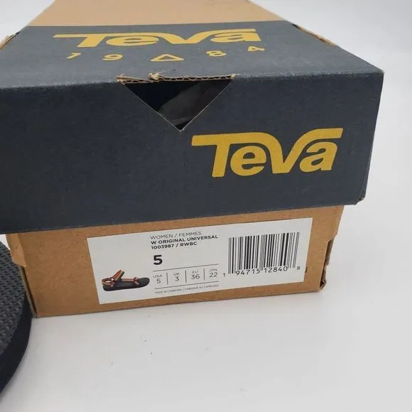 NEW Teva Original‎ Universal Rainbow Strappy Sandals Women 5 Water Hiking Open
