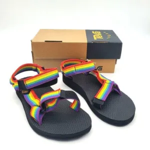 NEW Teva Original‎ Universal Rainbow Strappy Sandals Women 5 Water Hiking Open