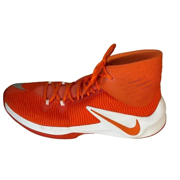 Nike Zoom Clearout Orange And White Men’s Basketball Shoes Sneakers Sz 15