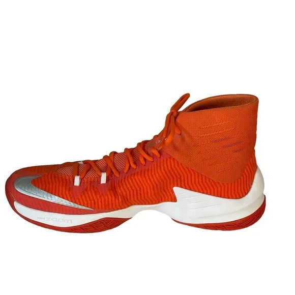 Nike Zoom Clearout Orange And White Men’s Basketball Shoes Sneakers Sz 15