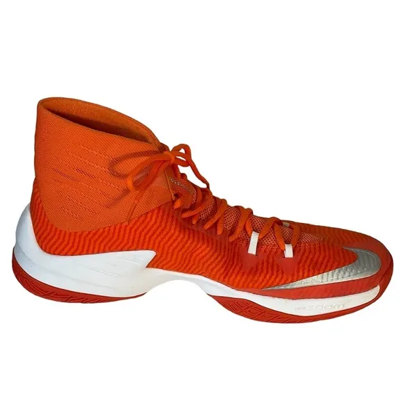 Nike Zoom Clearout Orange And White Men’s Basketball Shoes Sneakers Sz 15