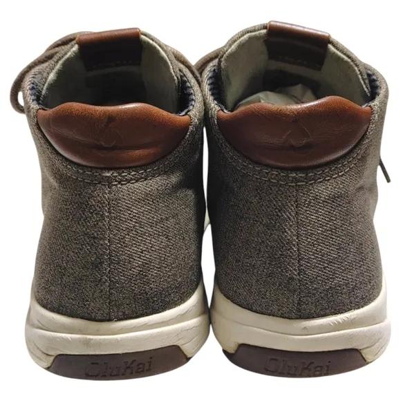 Olukai Nānā Hele Wai‘apo Water-Resistant Gray High Top Sneakers Men's Size 8