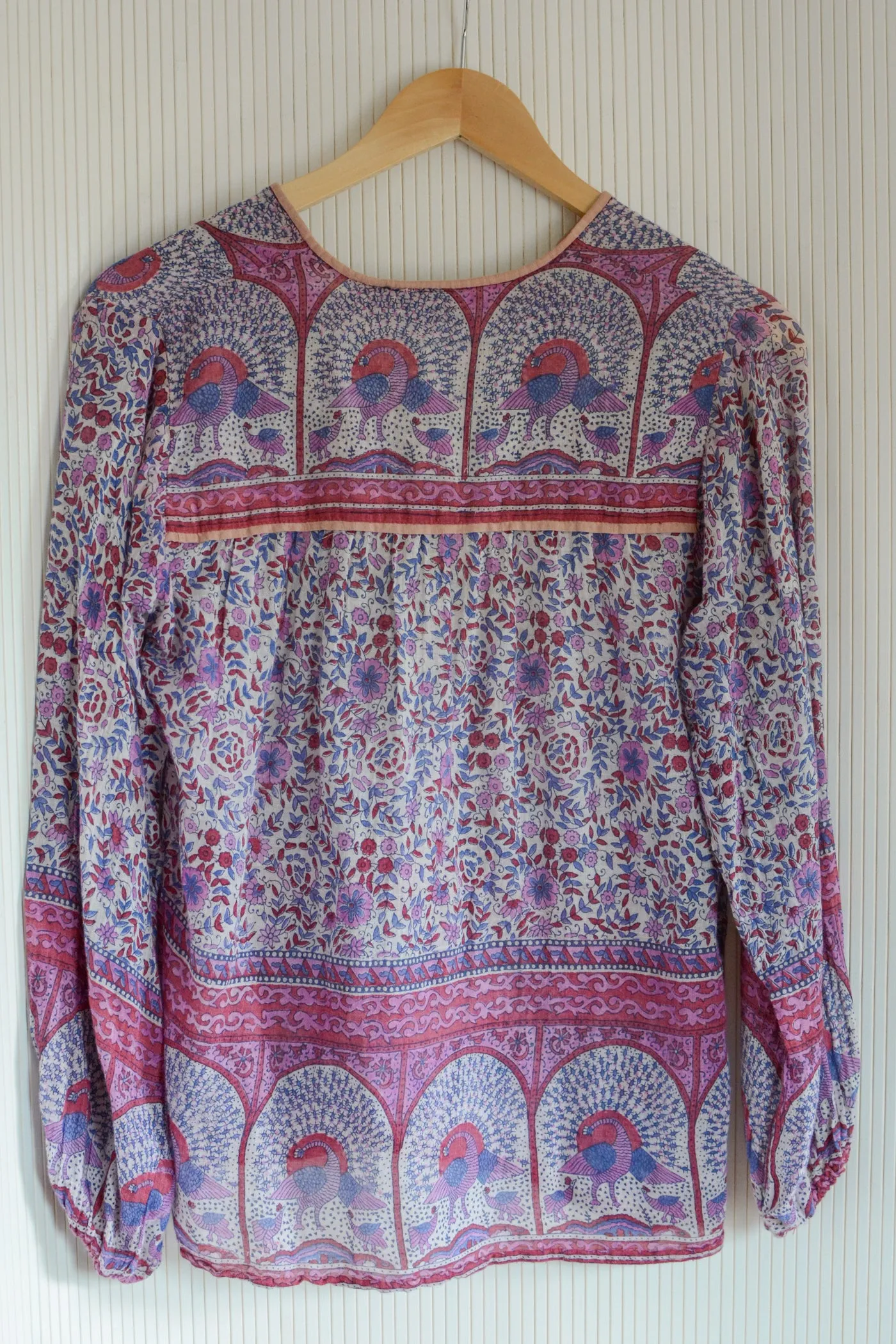 Peacock Indian Gauzy Cotton Top