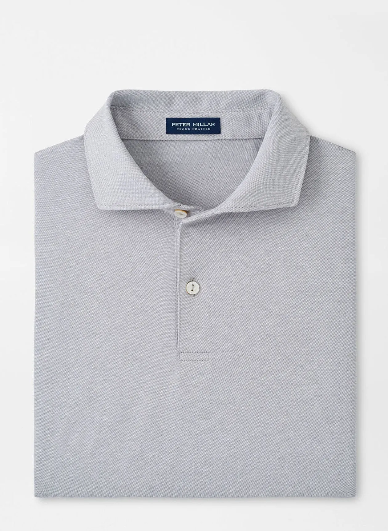Peter Millar Mens Tailored Fit Albatross Cotton Blend Piqué Polo - GALE GREY