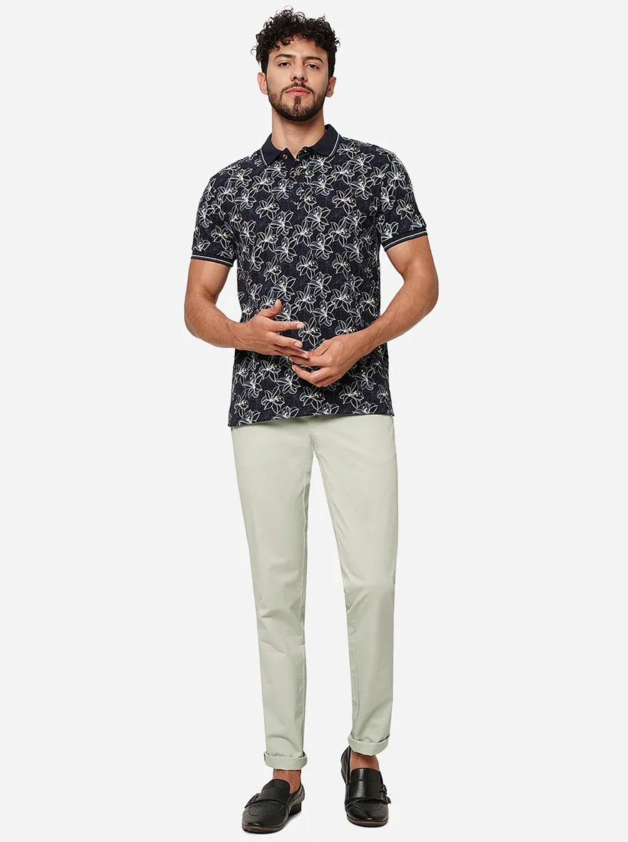 Pista Solid Uno Fit Casual Trouser | JadeBlue