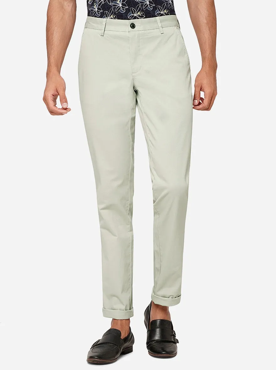 Pista Solid Uno Fit Casual Trouser | JadeBlue