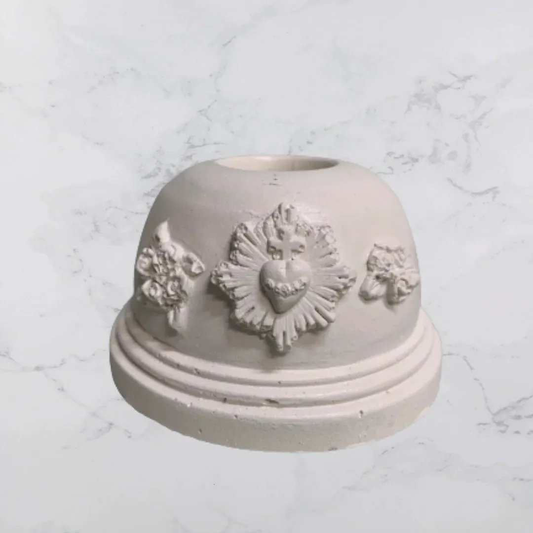 Plaster Candle Holder Gold