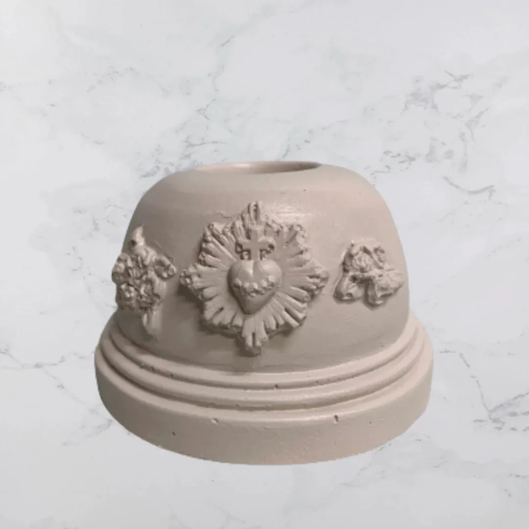 Plaster Candle Holder Gold