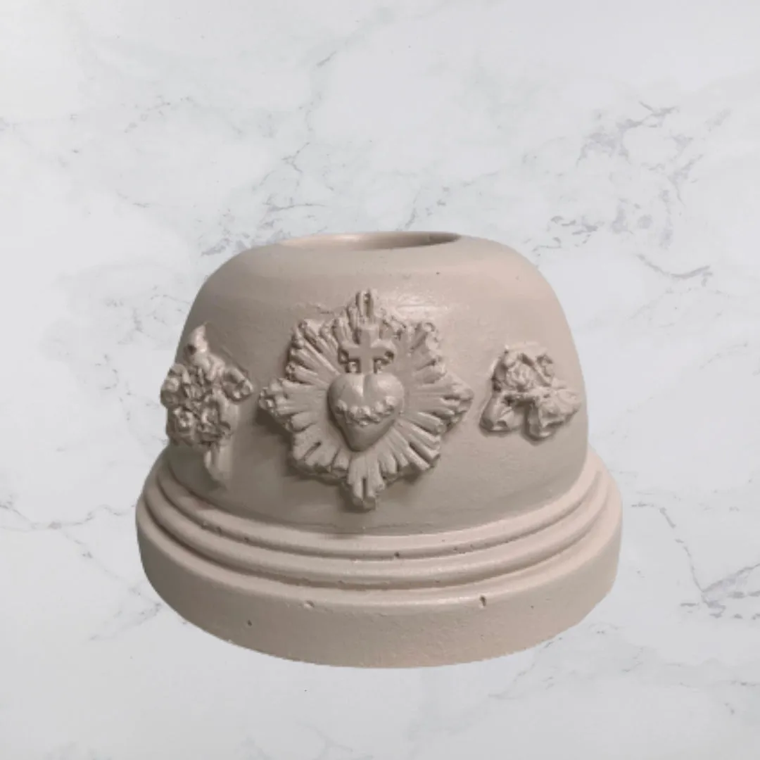 Plaster Candle Holder White