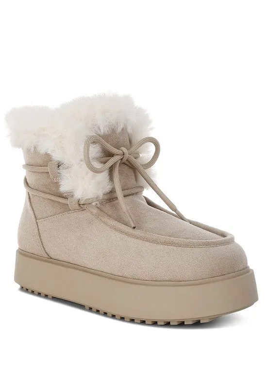Plush Microfiber Platform Boots