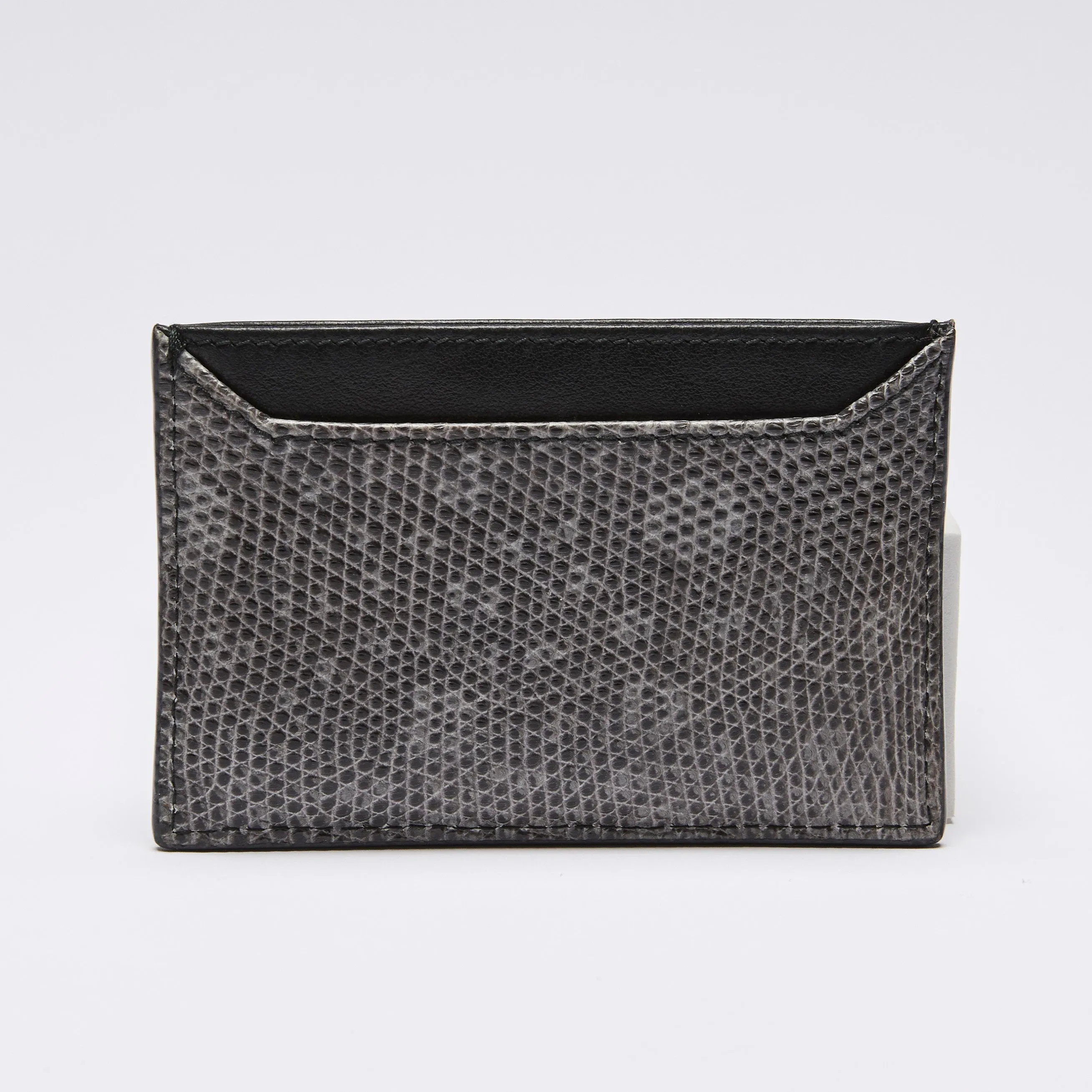 Prada Exotic Lizard Card Holder Wallet Embossed