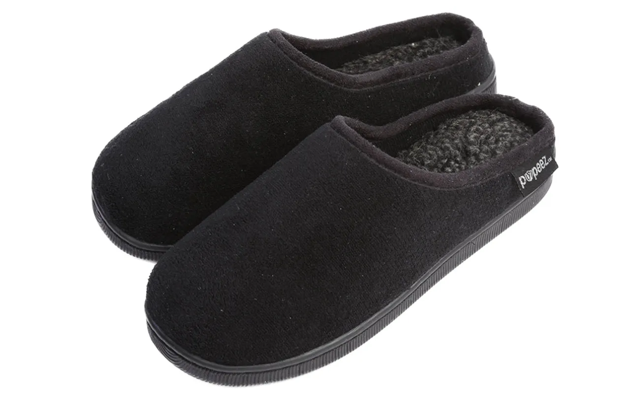 Pupeez Kid's Boy Memory Foam Comfort Indoor/Outdoor Suede Slip-On Clog Slipper