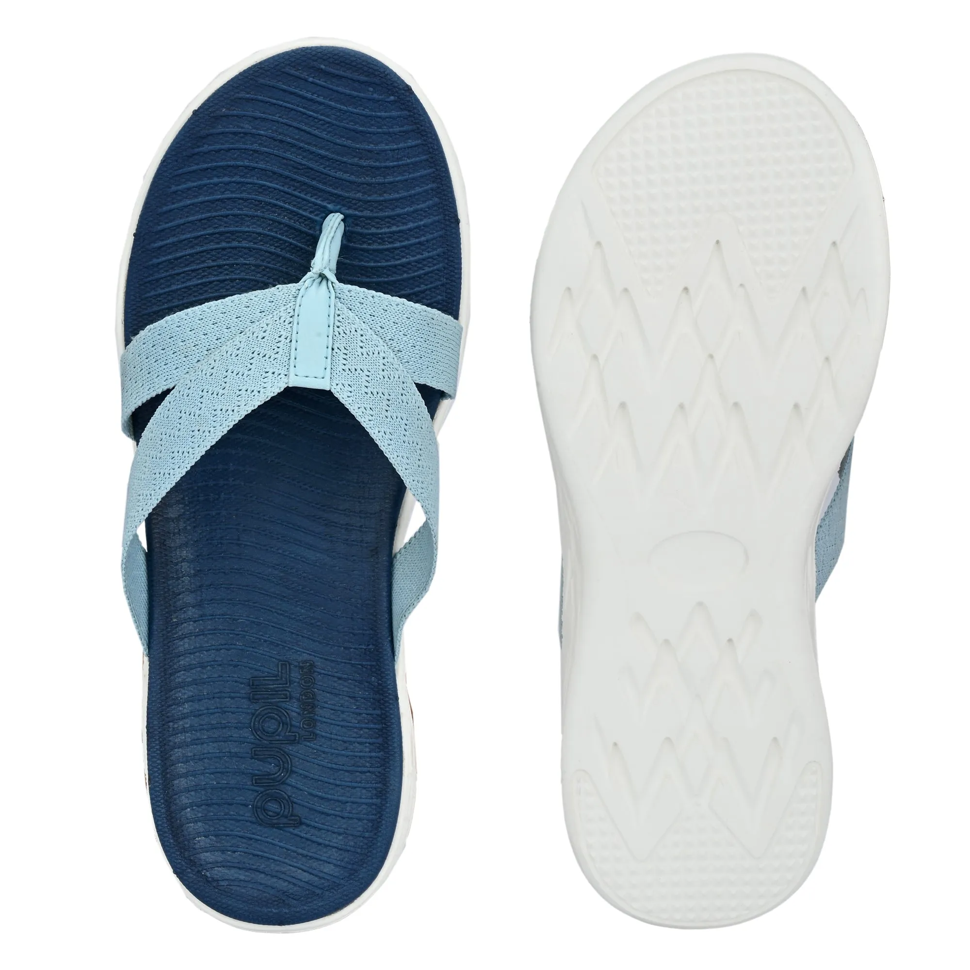 Pupil London Women's KENT-102, Flip-Flop, Blue & L. Blue