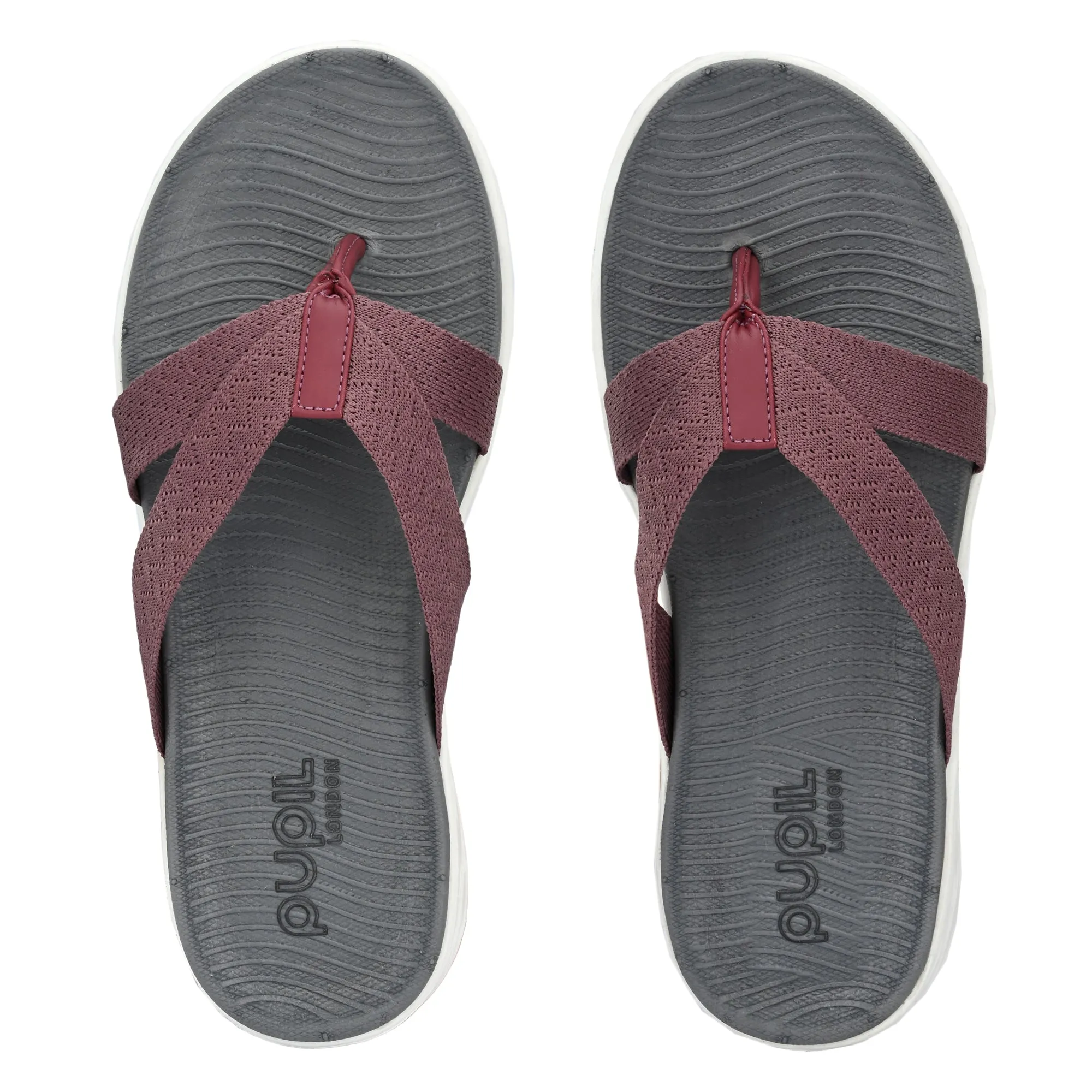 Pupil London Women's KENT-102, Flip-Flop, Pale Pink & Grey