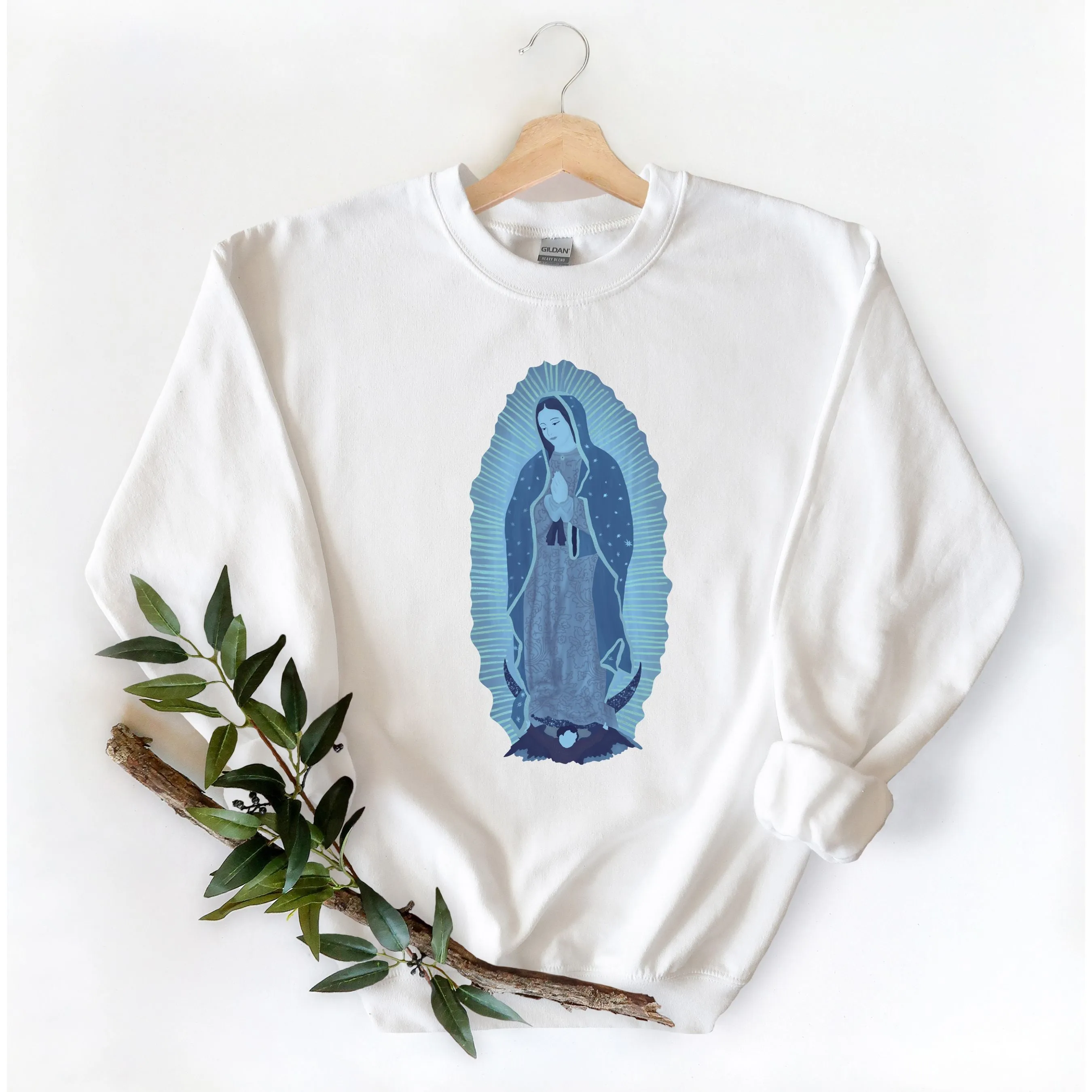 "Our Lady of Guadalupe" Sweatshirt in Blues or Pinks