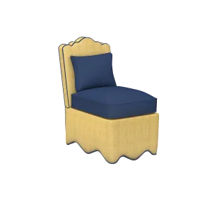 Raffia Scallop Slipper Chair