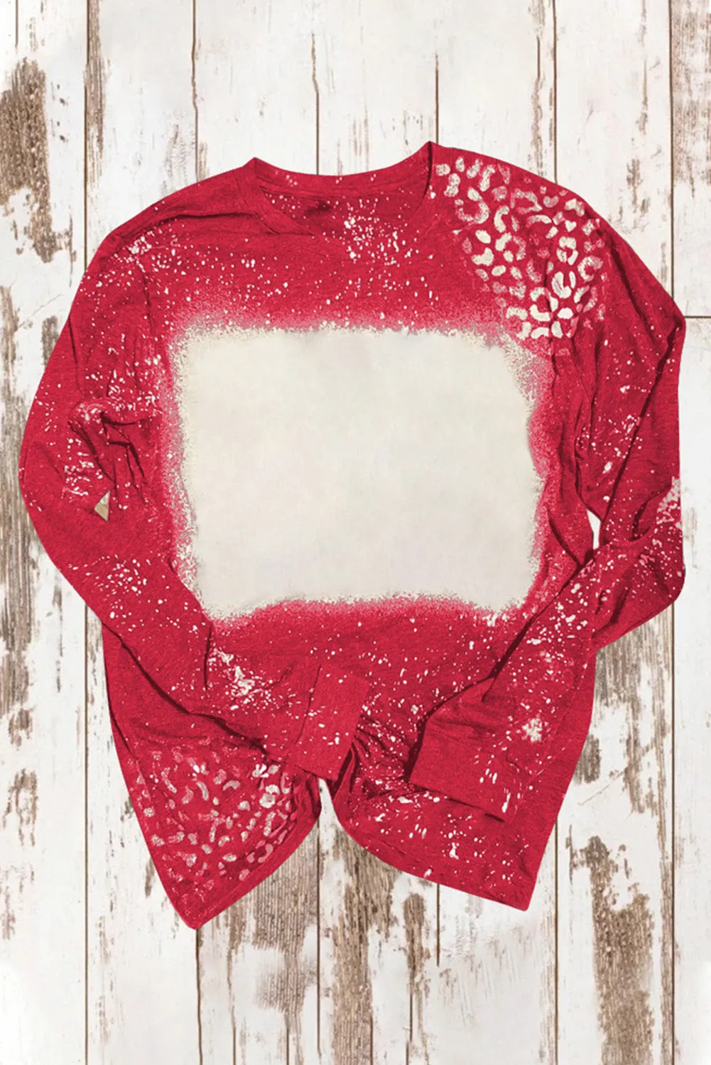 Red Retro Bleached Leopard Spot Pullover
