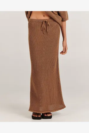 SARAH MAXI SKIRT - BROWN