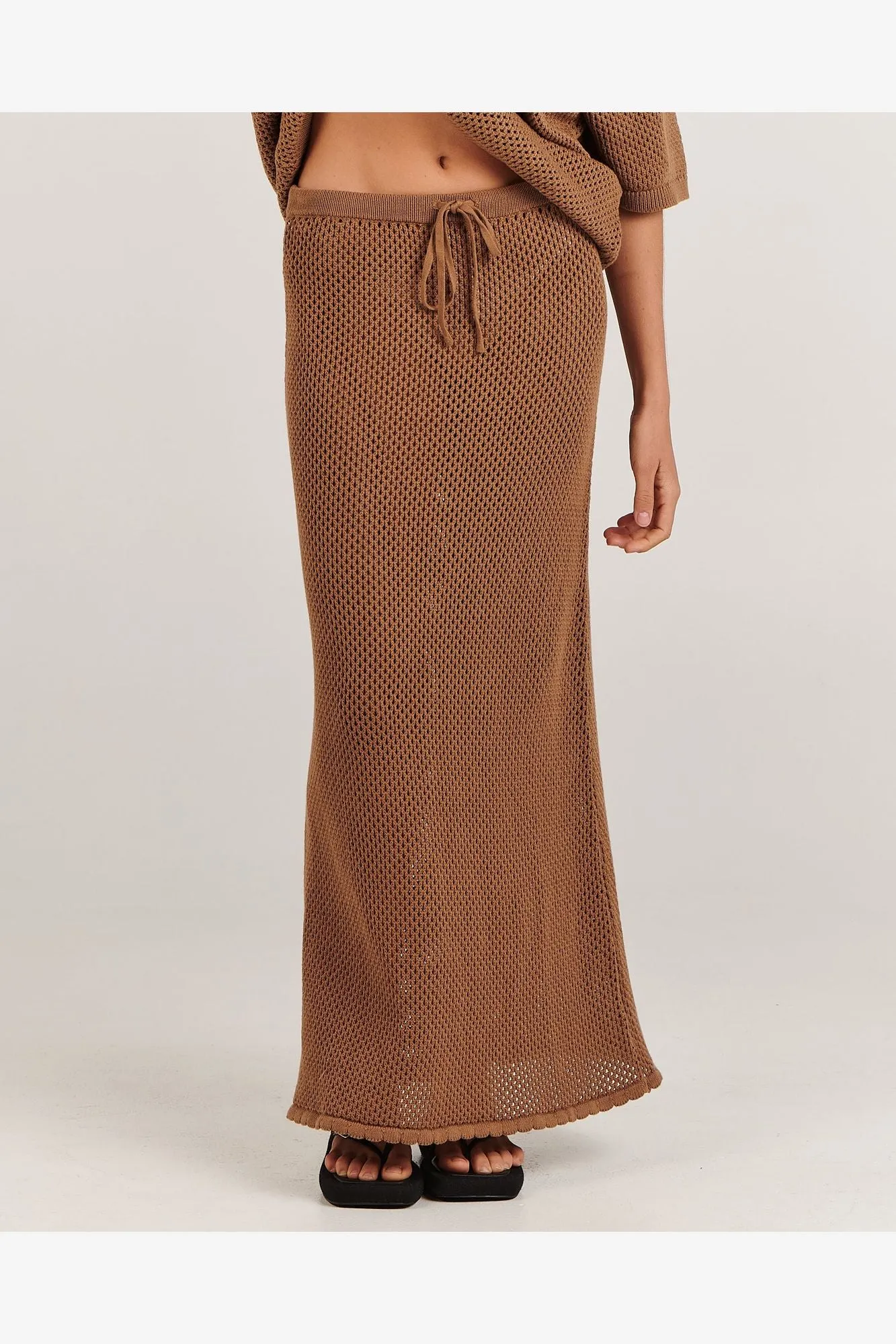 SARAH MAXI SKIRT - BROWN