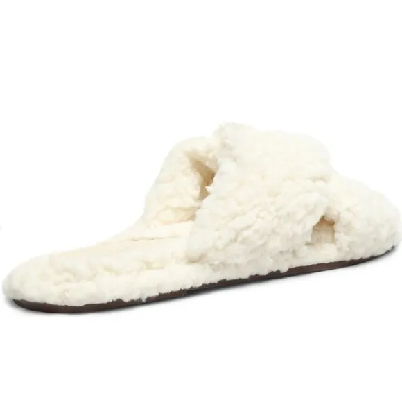 SCHUTZ 🥥 Sherpa slippers in Areia