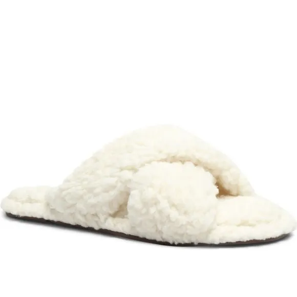 SCHUTZ 🥥 Sherpa slippers in Areia