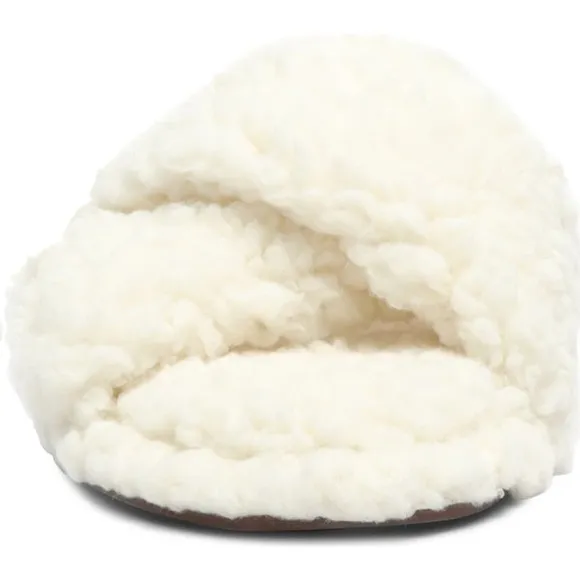 SCHUTZ 🥥 Sherpa slippers in Areia