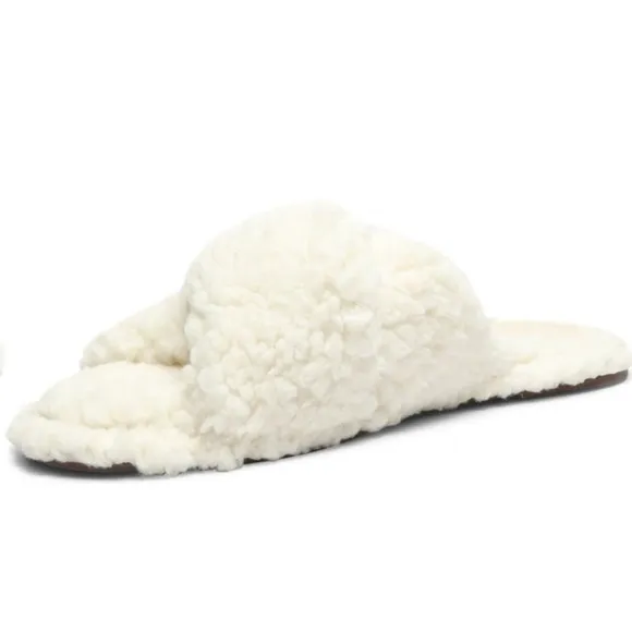 SCHUTZ 🥥 Sherpa slippers in Areia