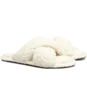 SCHUTZ 🥥 Sherpa slippers in Areia