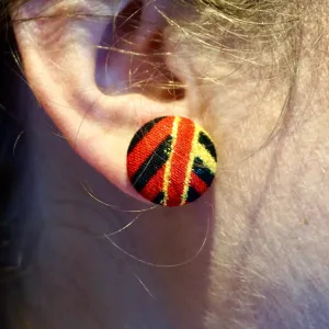 Sharvari Ankara Fabric Stud Earrings