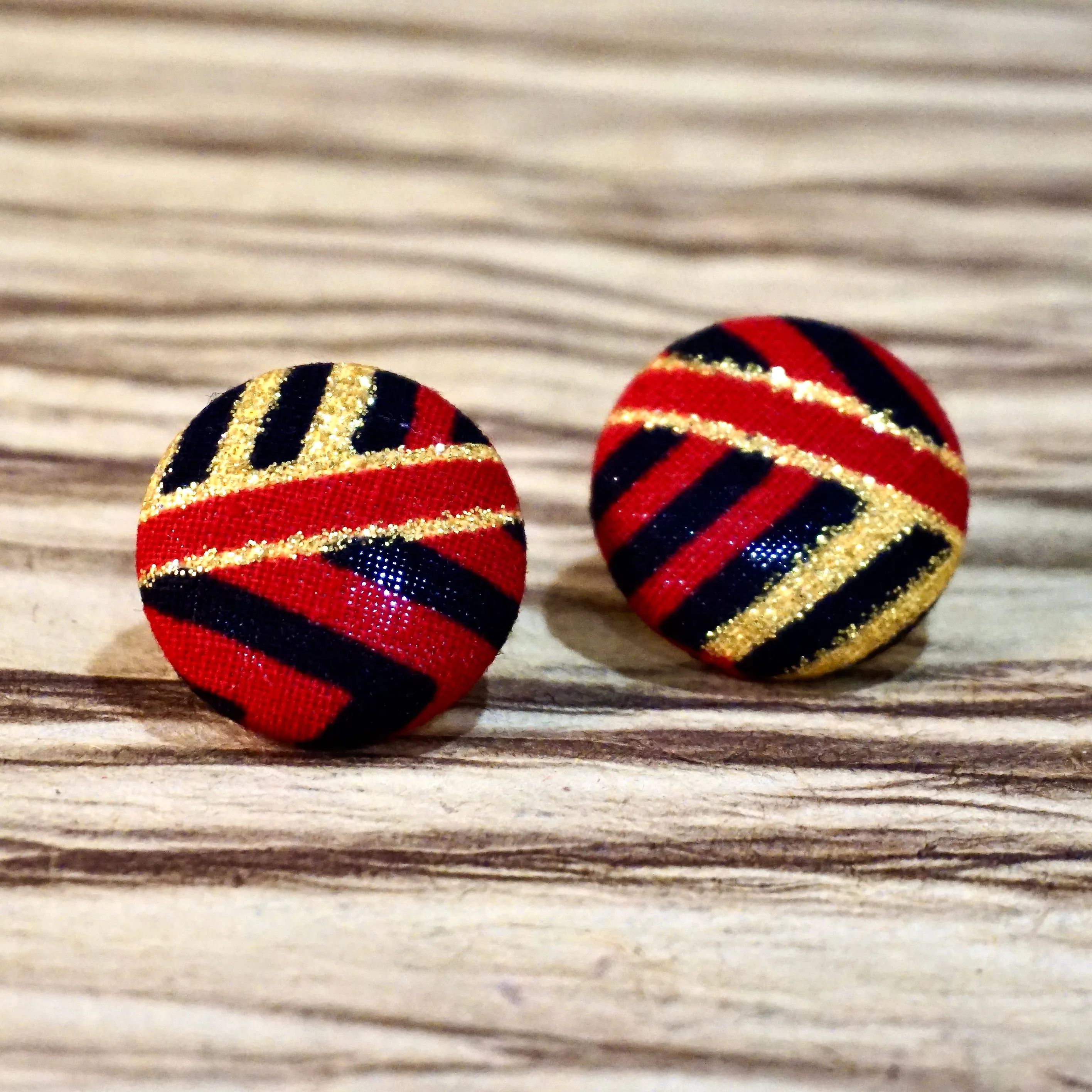 Sharvari Ankara Fabric Stud Earrings