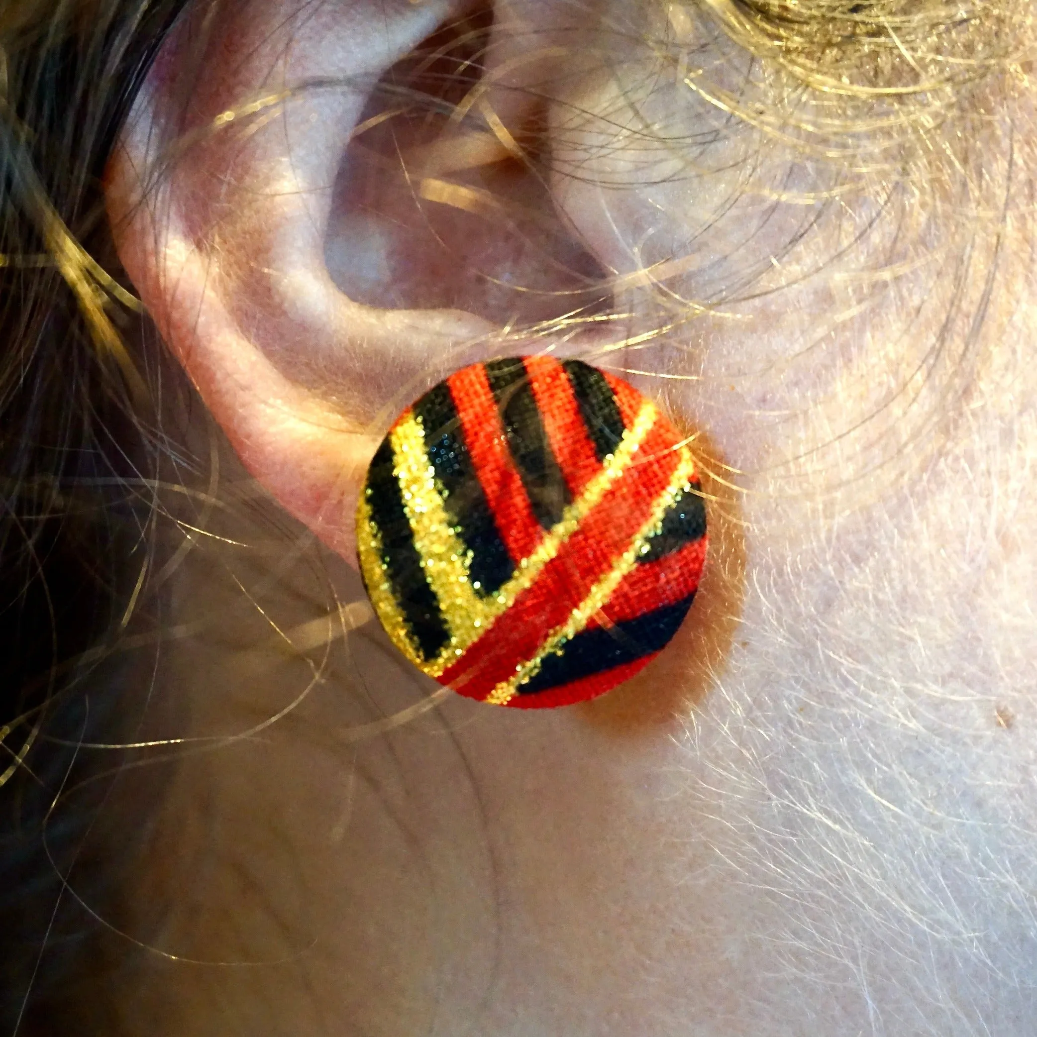 Sharvari Ankara Fabric Stud Earrings