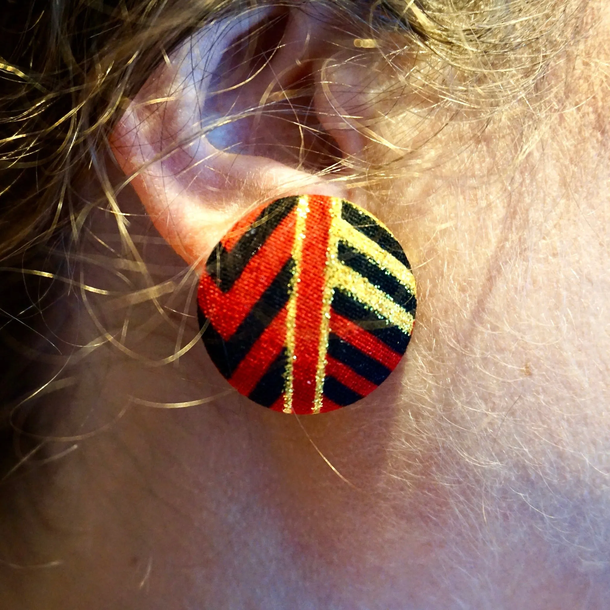 Sharvari Ankara Fabric Stud Earrings