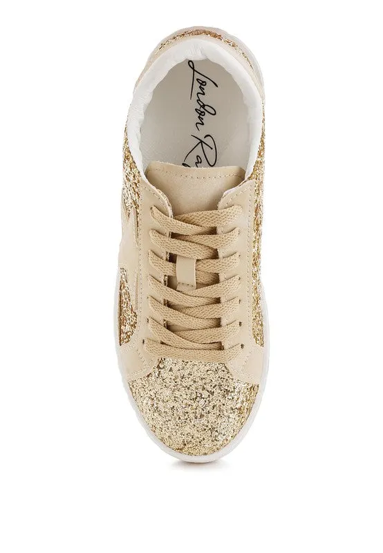Shinding Glitter Star Chunky Sneakers