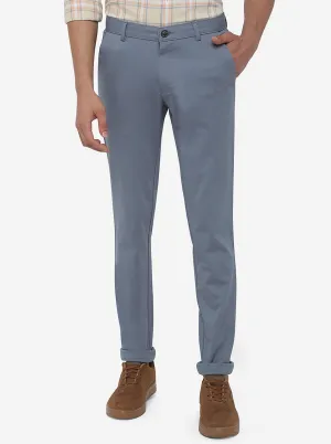 Sky Blue Solid Venice Fit Casual Trouser | JadeBlue