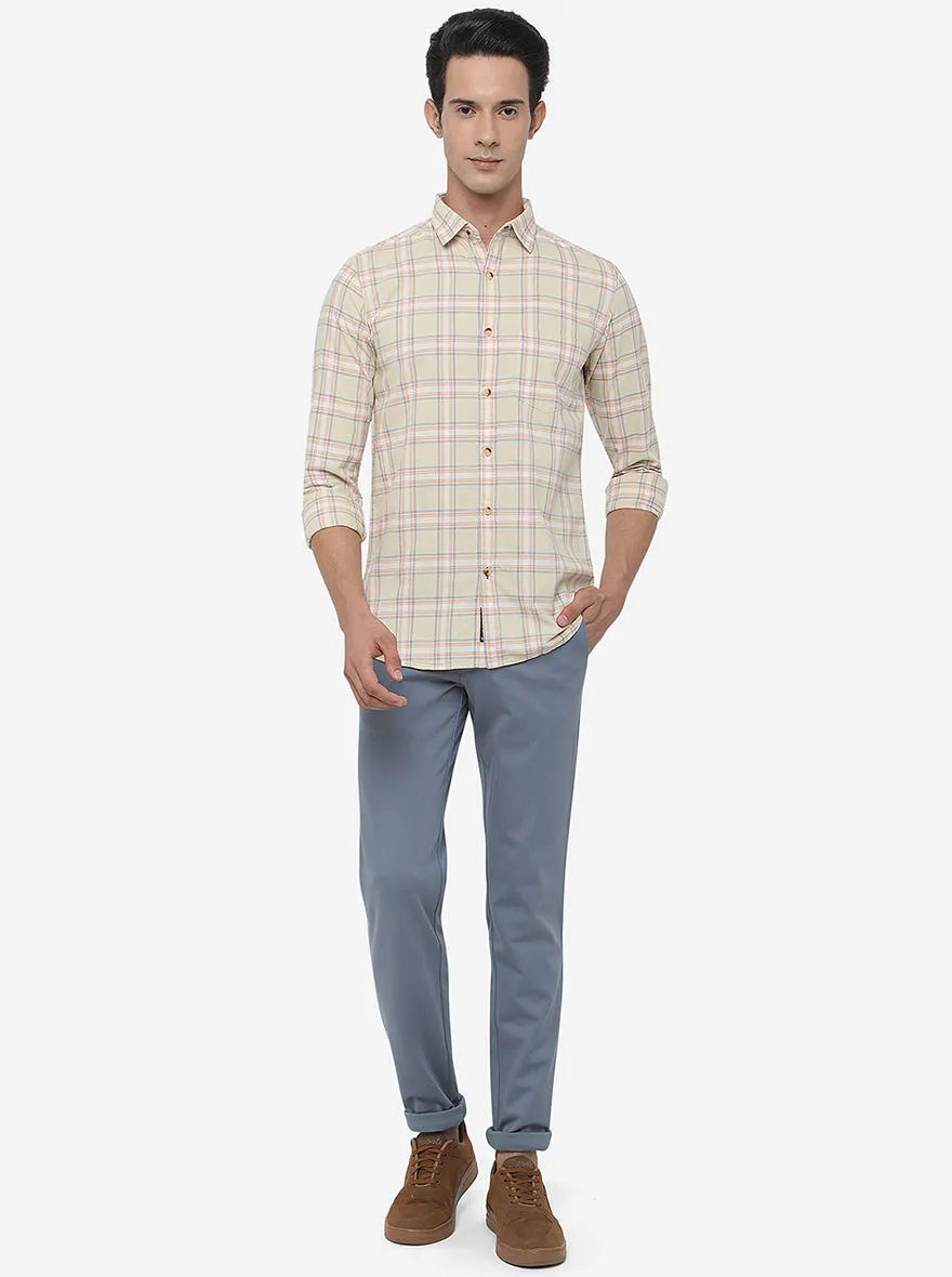 Sky Blue Solid Venice Fit Casual Trouser | JadeBlue