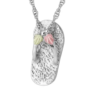 Slipper - Sterling Silver Black Hills Gold Pendant